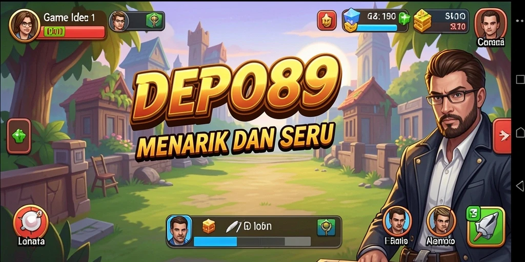 Screenshot gameplay DEPO89 menampilkan aksi mengelola aset Idle.