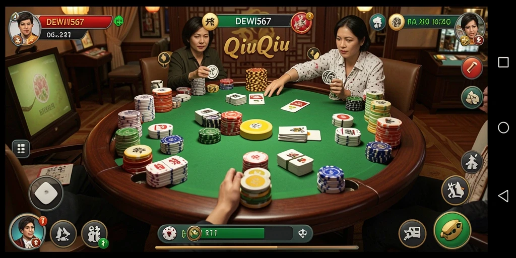 Tampilan gameplay QiuQiu yang menegangkan di DEWI567.