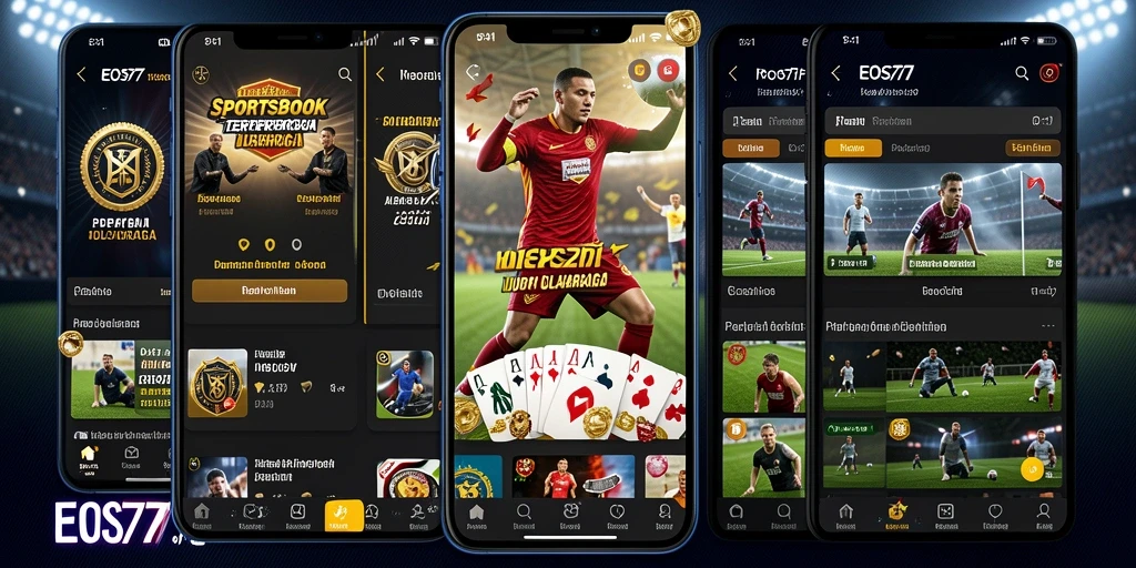 Screenshot EOS77 menunjukkan antarmuka menarik dan pilihan taruhan yang beragam.