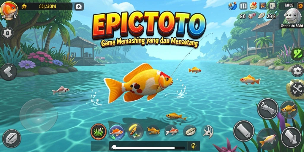 Tampilan gameplay EPICTOTO dengan aksi memancing yang seru.