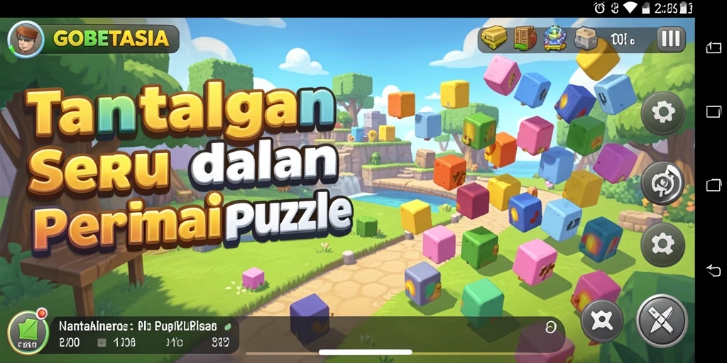 Tampilan seru gameplay GOBETASIA dengan berbagai tantangan Puzzle.
