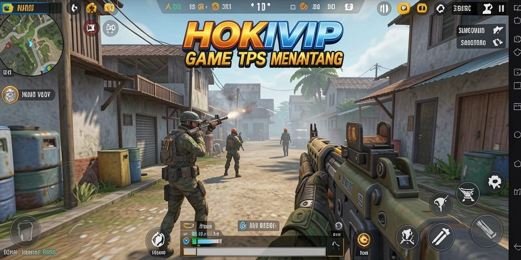 Screenshot HOKIVIP menampilkan aksi seru gameplay TPS.
