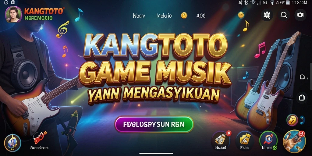 Tampilan gameplay KANGTOTO yang seru dan interaktif dengan berbagai lagu.
