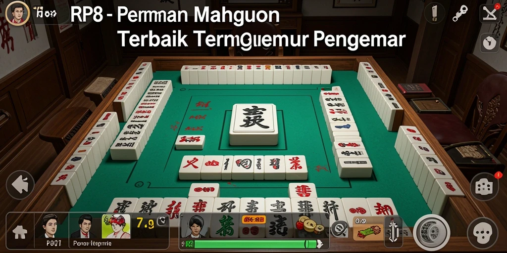 Tampilan gameplay RP8 yang seru dan menantang dalam Mahjong.