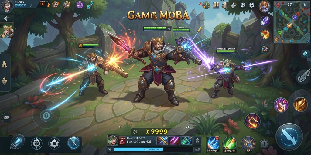 Tangkapan layar gameplay T9999 menampilkan pertempuran seru antara tim.