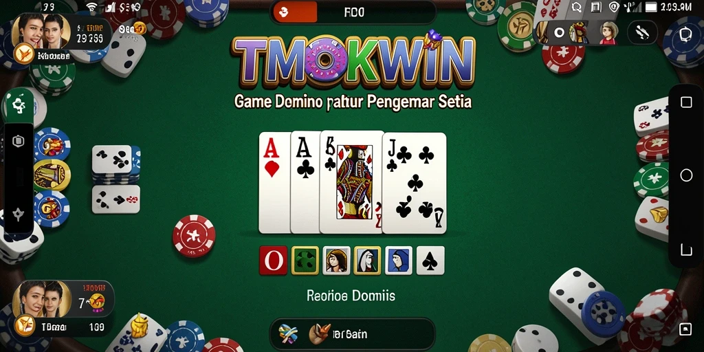 Screenshot utama TMOKWIN menunjukkan antusiasme gameplay Domino yang menyenangkan.