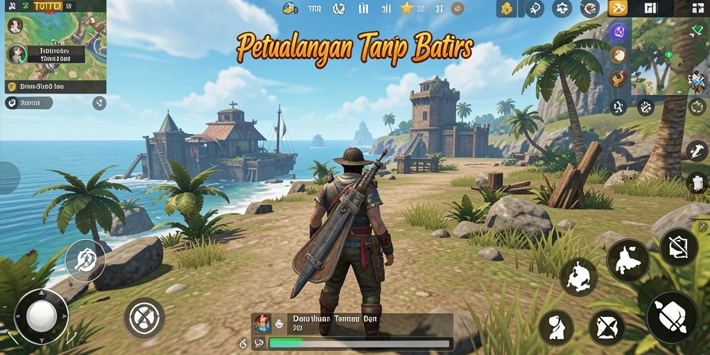 Screenshot menunjukkan pemain yang menjelajahi dunia terbuka TOTO12.