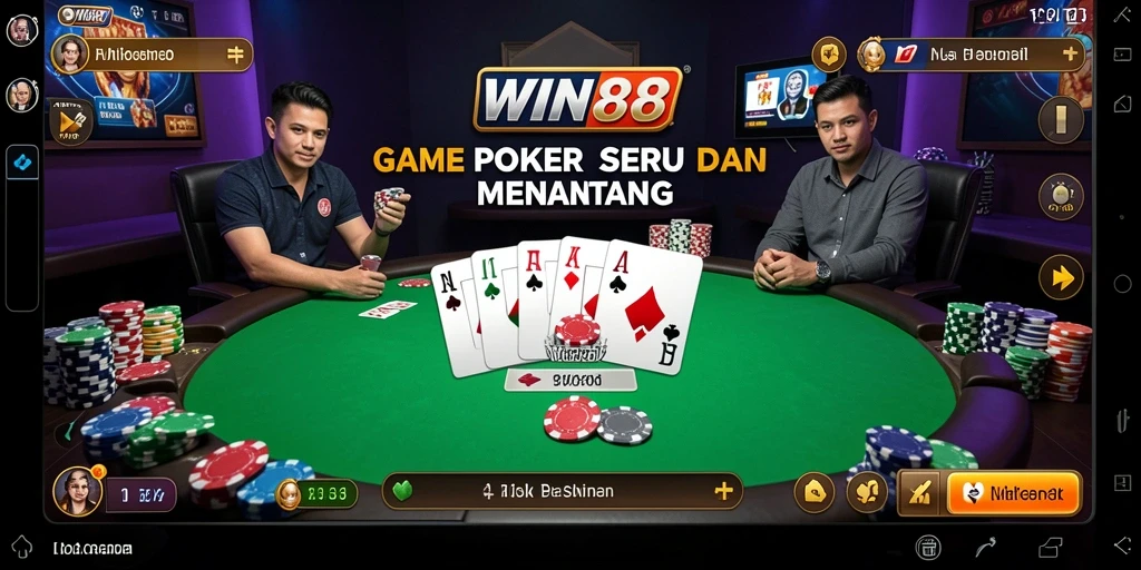Tampilan permainan Poker yang seru dan interaktif di WIN88.